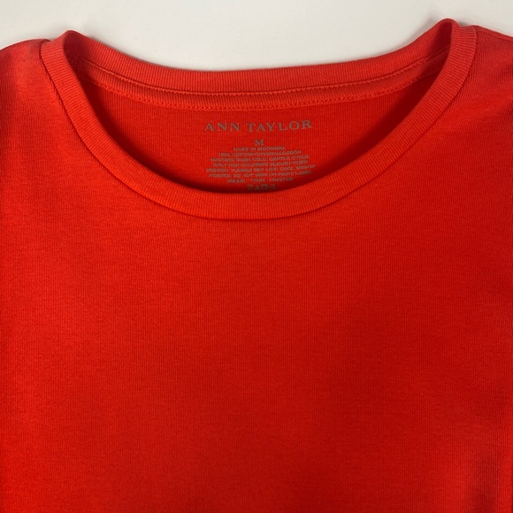 NWOT Ann Taylor Orange Red Long-sleeve T-shirt Size Medium - Picture 6 of 6
